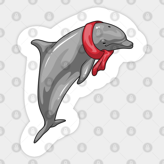 Dolphin Scarf Sticker by Markus Schnabel